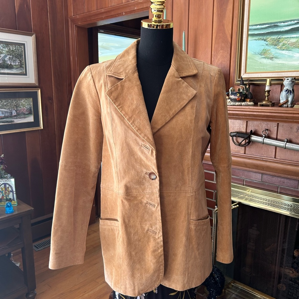 Chico's Light Brown Suede Blazer